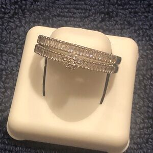 925 Sterling Silver Ring Set CZ Gemstones